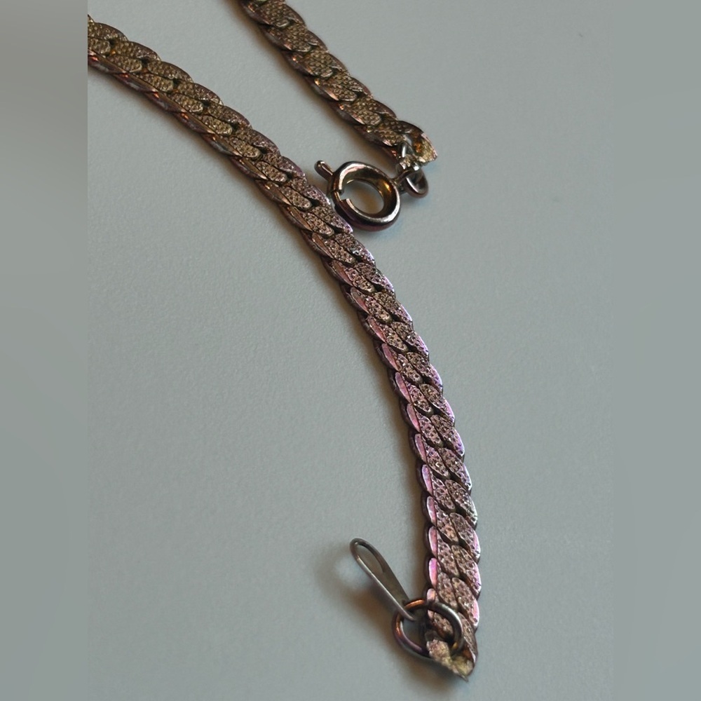 Gold Tone Vintage Chain Necklace Ross Long Gold Necklace - Picture 12 of 15